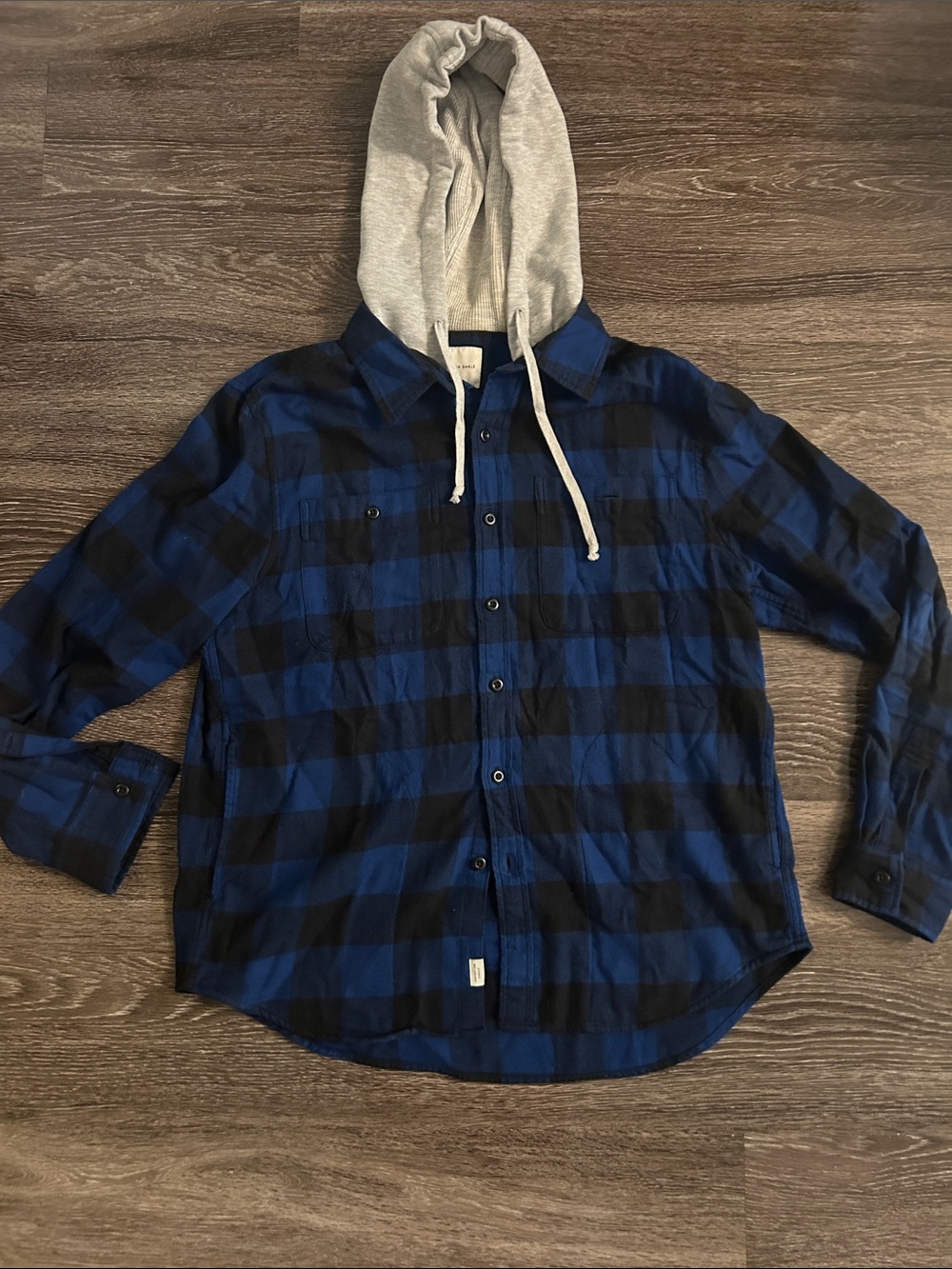 American Eagle Men’s Buffalo Check Buttondown Hoodie